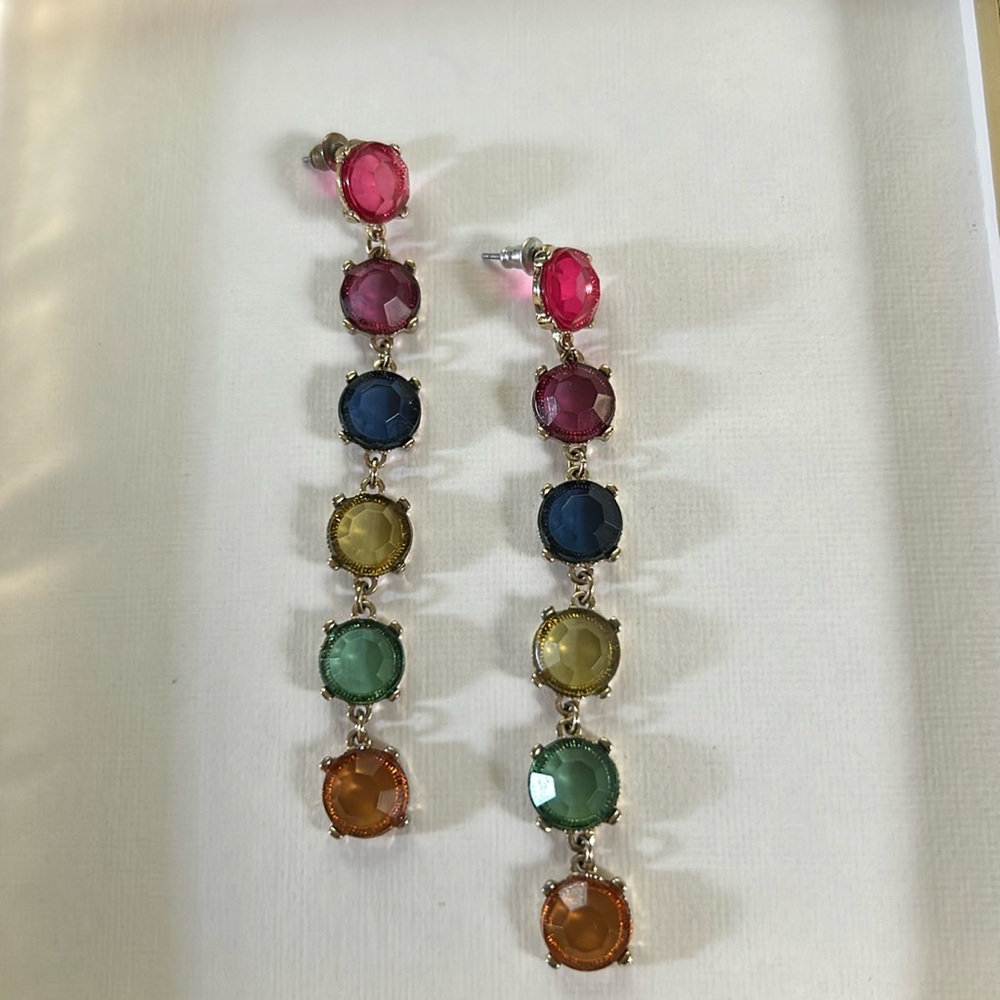 Rainbow gem stone earrings